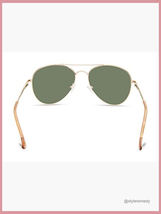 Metal Pilot Sunglasses with Green Polarized Lens main image 7